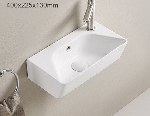 Раковина подвесная CeramaLux 78578L 400×225 мм, белый глянцевый