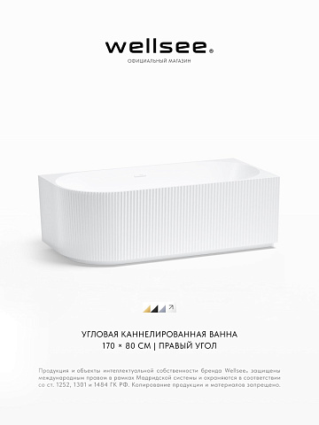 Акционный набор 2 в 1 Wellsee Festive Fox акриловая ванна пристенная 170x80 с сифоном 28730602R