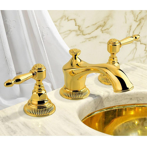 Nicolazzi Impero Смеситель для раковины на 3 отверстия, цвет: золото, 1208GO36L