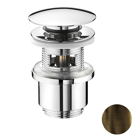 Nicolazzi Complementi Сливной донный клапан 1”1/4 “clic-clac, с переливом, цвет: тёмная бронза, 5558DB