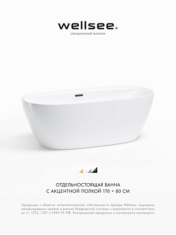 Акционный набор 2 в 1 Wellsee Pro Line акриловая ванна отдельностоящая 170x80 с сифоном 28750103R