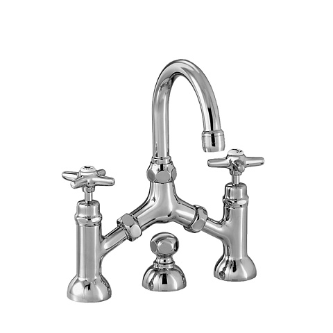 Stella Italica Смеситель для раковины на 3 отверстия 3215/351 с донным клапаном, цвет: хром, IT 00002 CR00