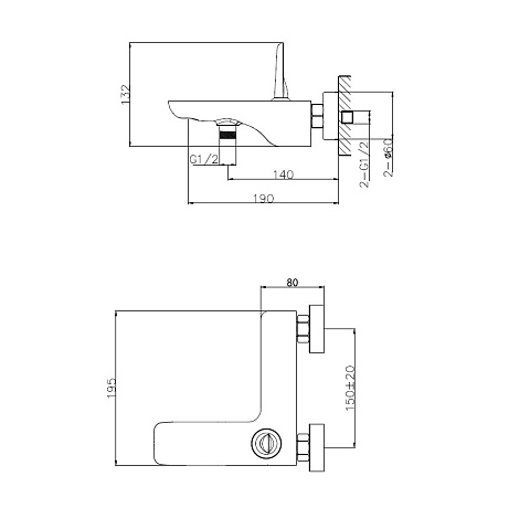 Смеситель для ванны WONZON & WOGHAND SHARK, Хром WW-48B3101-CR