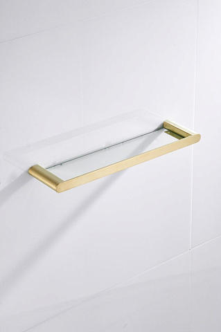 Полка стекло CeramaLux Florenzia 63111, золото матовое