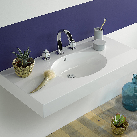 THG ITHAQUE DECOR PLATINE Смеситель для раковины на 3 отверстия, с донным клапаном, декор платина, цвет хром, A7B-A02-151