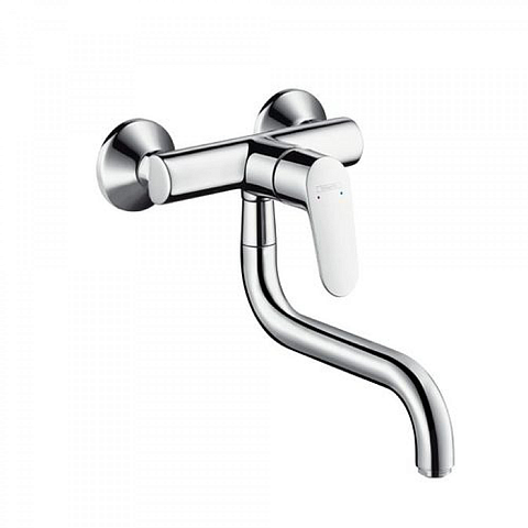Hansgrohe HG Focus Смеситель для кухни, настенный, поворотный излив 261мм, 1jet, цвет: хром, 31825000