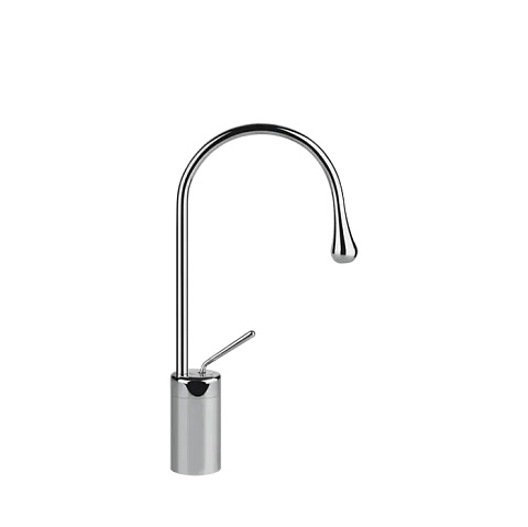 Gessi Goccia Смеситель для раковины на 1 отверстие, высокий, излив 174мм R=90, цвет: хром, 33604#031