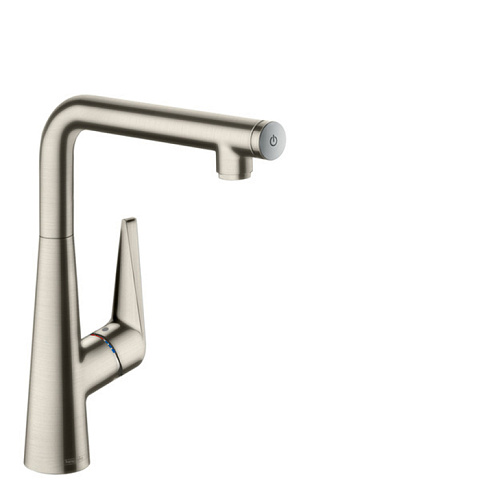 Hansgrohe HG Talis M51 Смеситель для кухни на 1 отв, поворотный излив 185мм с вытяжным душем, 2jet, h152мм, цвет: под сталь, 73850800