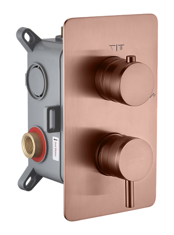 Смеситель встроенный однорычажный 2-х проходной Boheme CELL COPPER BRUSHED 135-2-CB