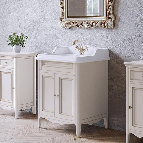 TW collection TW Veronica, База с раковиной Simas AR824bi*1 68*54см с 1отв. под смеситель , 2 расп. дверки, доводч. Blum, ручки: Riflesso бронза, цвет: Vintage, VER2068-V+AR824bi*1 комплект