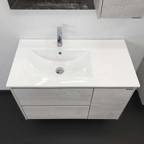 Comforty. Тумба-умывальник "Бремен-90" дуб белый с раковиной Comforty 9090EL 00004142375