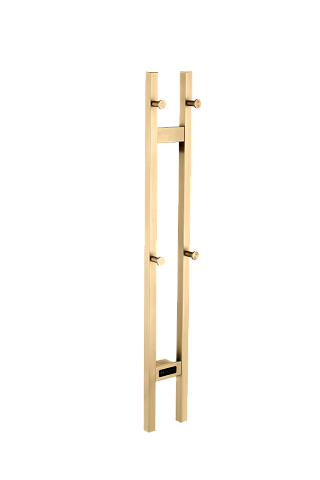 Полотенцесушитель электрический 2-трубы квадратный Boheme MATT GOLD 728-MG