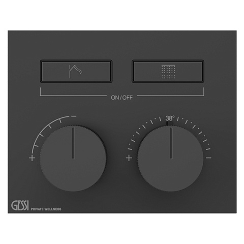 Gessi Hi-Fi Термостат для душа, с включением до 2 источников одновременно (внешняя часть), цвет: Black XL, 63004#299