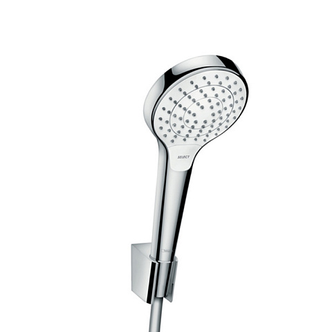 Hansgrohe HG Croma Select S Душевой набор: ручной душ 110, 3jet (Rain, IntenseRain, Turbo Rain), держатель, шланг 1,25м, цвет: белый/хром, 26421400