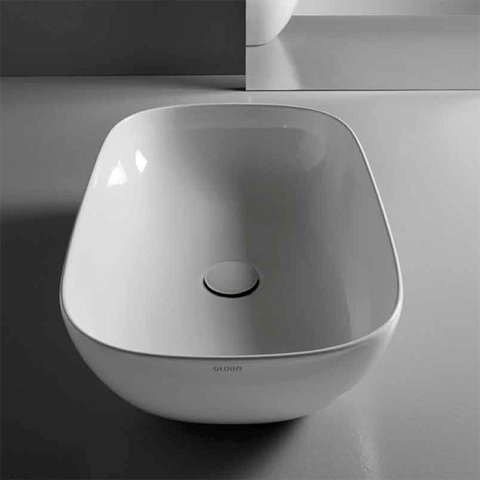 GLOBO T-Edge Раковина-чаша на столешницу 60Х38, H 16 см, без отв под смеситель, цвет белый, B6R60.BI*0