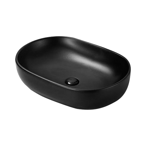 Раковина керамическая чёрная матовая (накладная) SantiLine SL-1017MB