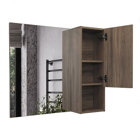 Зеркало-шкаф Comforty Бордо-90 дуб темно-коричневый 00-00006663