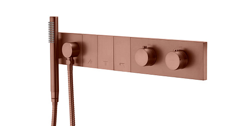 Смеситель Boheme ZODIAC THERMO с ручным душем BRUSHED BRONZE 133-SYS-BRB