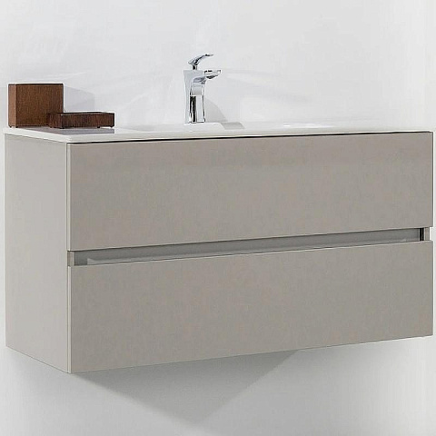 Тумба без раковины Armadi Art Vallessi 120*46cm SHINY CAPPUCINO 2 полки 837-120-CP