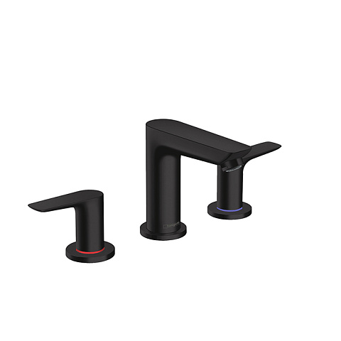 Hansgrohe HG Talis E Смеситель для раковины 150, на 3 отв, с донным клапаном, излив 112мм, цвет: черный матовый, 71733670