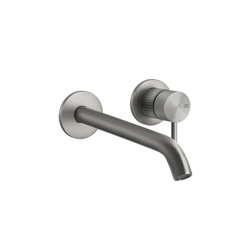 GESSI 316 Встраиваемый смеситель для раковины с изливом 200-170мм (внешняя часть), цвет: steel brushed, 54286#239