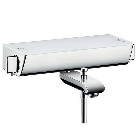 Hansgrohe HG Ecostat Select Термостат настенный для ванны на 2 источника, с изливом 216мм, с полочкой из безопасного стекла, цвет хром, 13141000