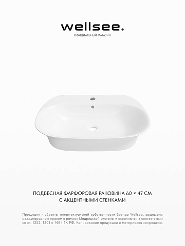 Накладная/подвесная раковина для ванной Wellsee Excellence Pro 31760300S