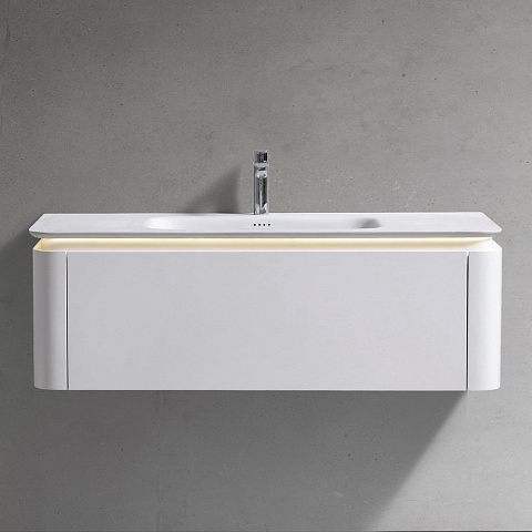 Тумба с раковиной Black&White U925.1200 DTS Corian раковина-столешница / LED light (1200x520x400)