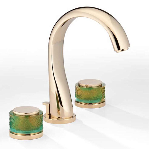 THG ISLAND Смеситель для раковины на 3 отверстия, с донным клапаном, цвет Soft gold, U5B-F30-151