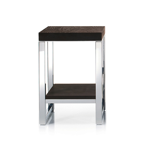Decor Walther Wood HM Табурет 30x30x44см, цвет: сталь полированная / темный ясень, 0926885
