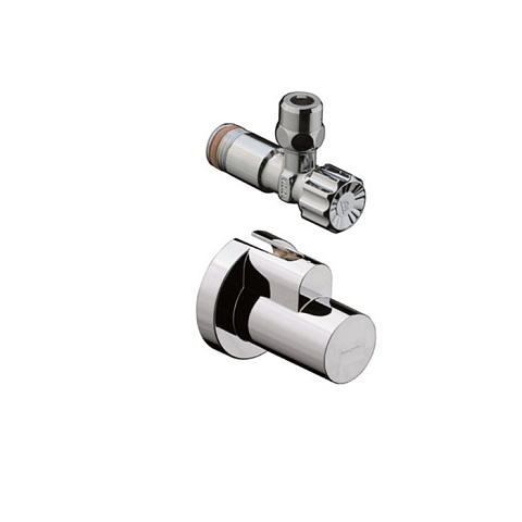 Hansgrohe HG угловой вентиль,с декоративной накладкой, цвет: шлифованный никель, 13954820