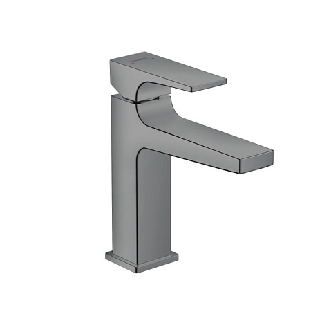 Hansgrohe HG Metropol Смеситель для раковины 110, на 1 отв, с донным клапаном, излив 135мм, цвет: шлифованный черный хром, 32507340