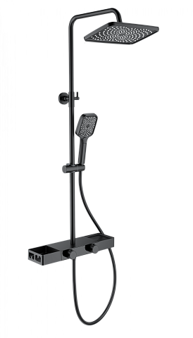 Душевая система WONZON & WOGHAND Shelf, Черный матовый WW-B3552-MB