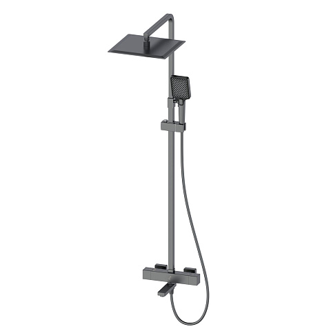 Душевая стойка с термостатом Oliveeka D OL-739901-BGM, оружейный металл