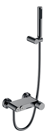 Смеситель Boheme STICK для ванны Shine Gun Metall c ручкой DIAMOND 123-SGM