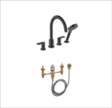 Смеситель на край ванны на 4 отверстия, матовый черный Hansgrohe Vernis Shape (комплект) 71459670S