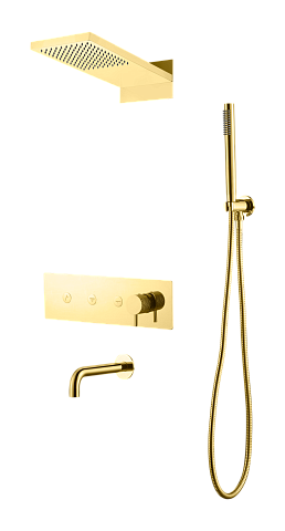 Душевая система с изливом Boheme Fusion Gold 130-2-G