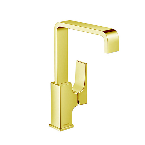 Hansgrohe HG Metropol Смеситель для раковины 230, на 1 отв, с донным клапаном, излив 165мм, цвет: золото, 32511990