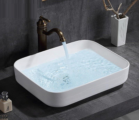 Раковина накладная CeramaLux 9391 500×385 мм, белый