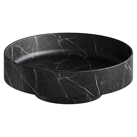 Раковина накладная Boheme SOLE Corian 400*130 Nero Marquina 801-NM