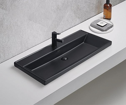 Раковина встраиваемая сверху Gid Bm5510s 101 см, черный матовый