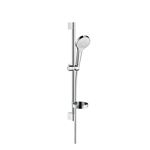 Hansgrohe HG Croma Seleсt S Душевой набор: штанга 650mm, ручной душ 110, 3jet (Rain, IntenseRain, Turbo Rain), мыльница, шланг, цвет: белый/хром, 26566400