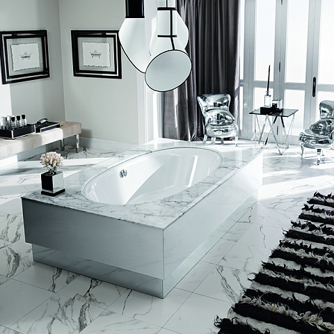 VITAGE milldue edition Four Seasons Основание для отдельностоящей ванны 2150х1300х580 мм., цоколь полированная сталь, цвет глянцевый Bianco, 1858.141.98