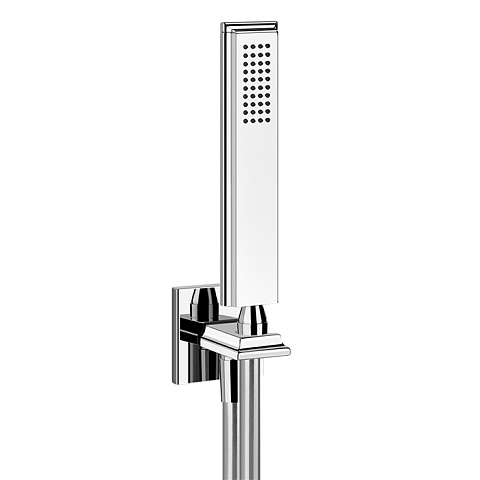 Gessi Eleganza Душевой комплект: вывод на 1/2”, держатель, шланг 1,5м и душевая лейка, цвет: хром, 46127#031