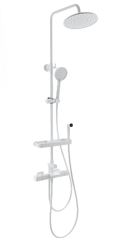 Душевая система с термостатом WONZON & WOGHAND Plate, Белый матовый WW-C3017-A1-MW