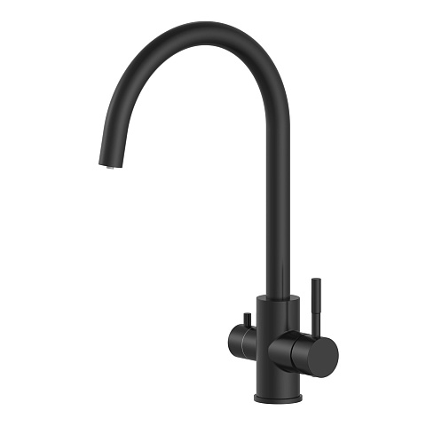 Кухонный смеситель с подключением к фильтру Oliveeka KS OL-458022-MB, черный матовый