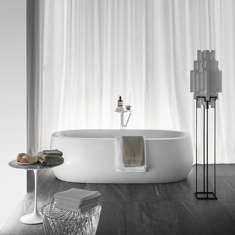 Laufen Alessi One Ванна 1830x870x460мм, свободностоящая, овальная, с слив-переливом, материал: композит, цвет: белый (ВРЕМЕННО не поставляем!), 2.4597.2.000.000.1
