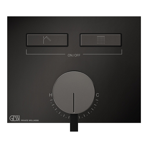 Gessi Hi-Fi Смеситель для душа, с включением до 2 источников одновременно (внешняя часть), цвет: Black Metal PVD, 63079#706