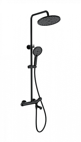 Душевая система с термостатом WONZON & WOGHAND T-1000, Черный матовый WW-B3057-A-MB
