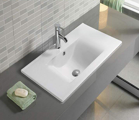 Раковина встраиваемая CeramaLux YJ807-60 615×465 мм, белый